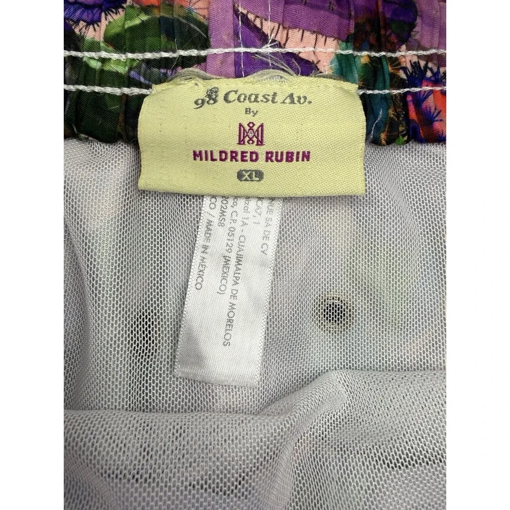 Men's 98 Coast‎ Avenue By Mildred Rubin Swim Trunks Purple Cactus XL